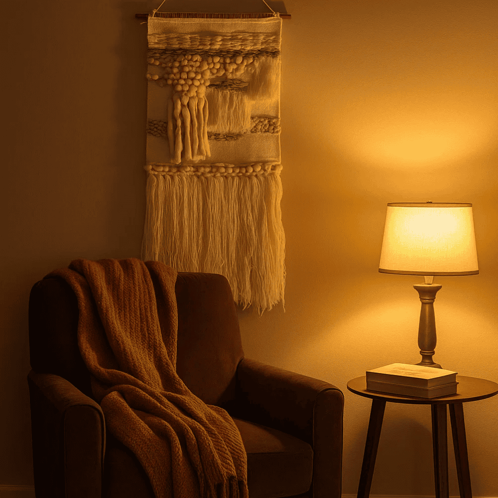 Woolen fringe wall hanging full view