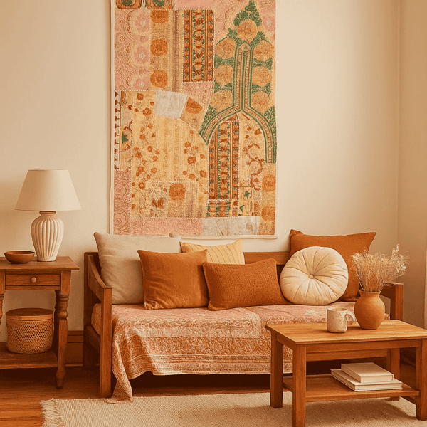 Upcycled Wool Wall Hanging | Handcrafted Sustainable Patchwork Decor