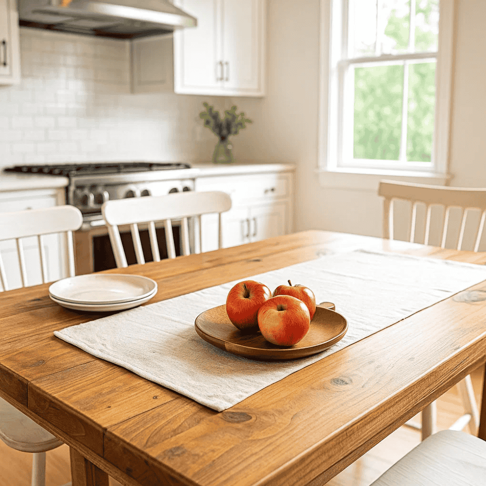 Apple shaped tray at an angle