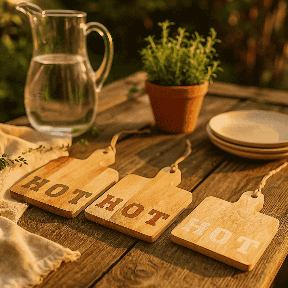 Wood hot plates with hot pot