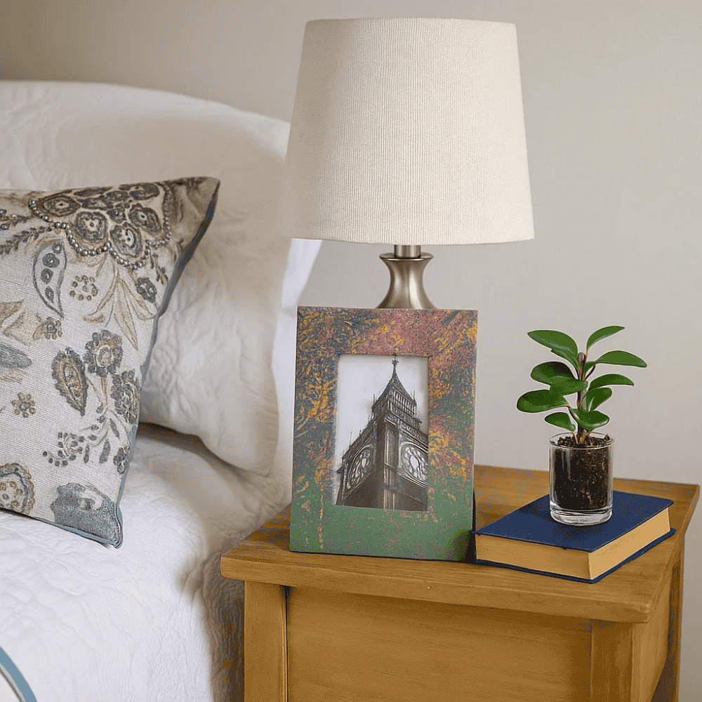Fabric photo frame back view