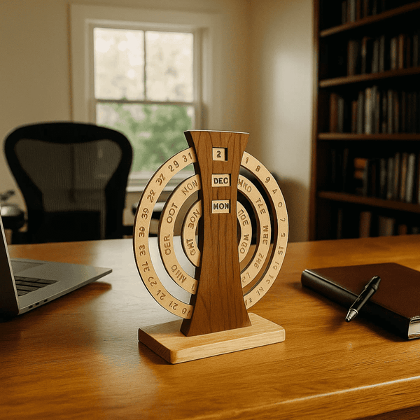 Wooden Perpetual Calendar | Handcrafted Timekeeper | Gleemium