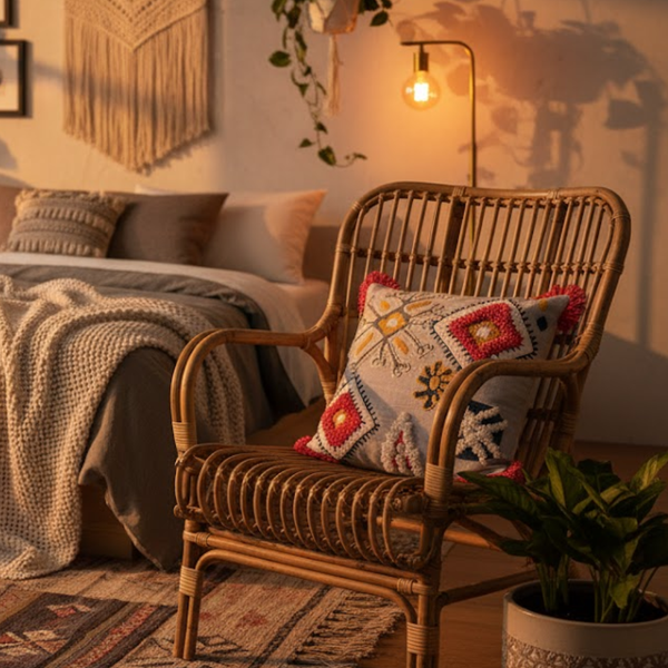 Fringed Embroidered Cushion Cover | Cotton Statement Boho Decor