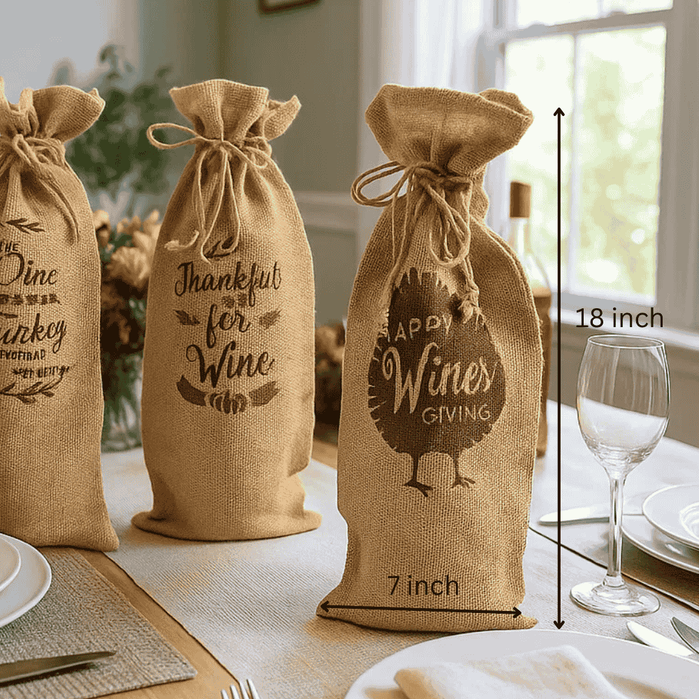 Drawstring wine bags lifestyle shot