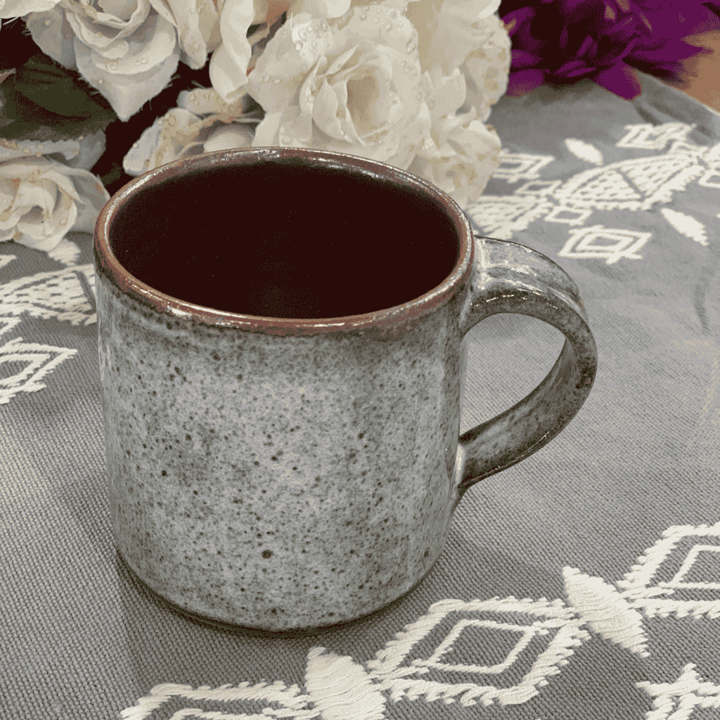 Clay coffee mug full view