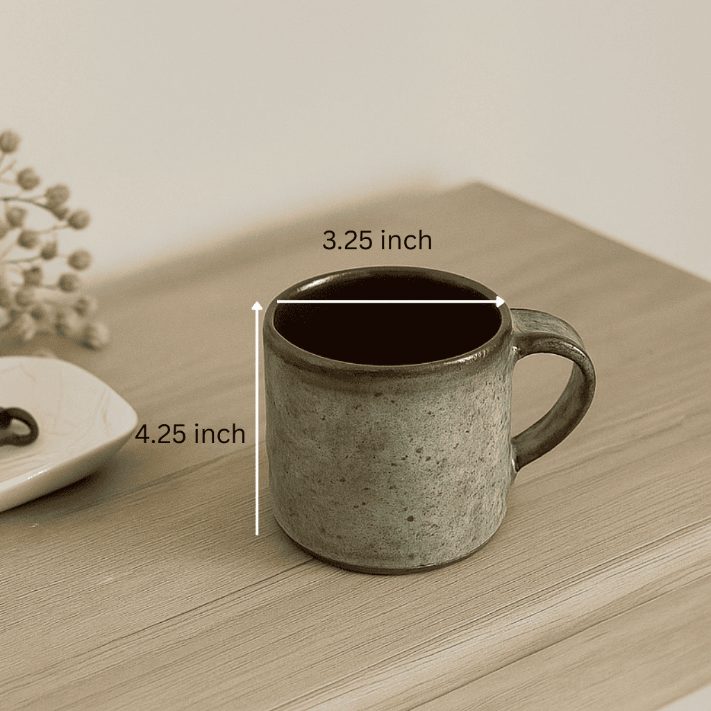 Clay coffee mug handle detail