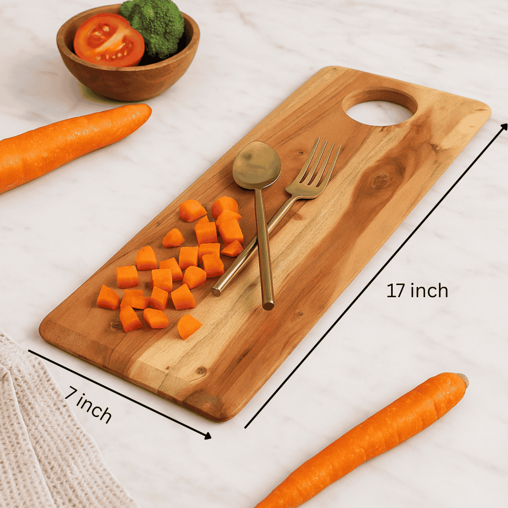 Classic acacia chopping board lifestyle shot