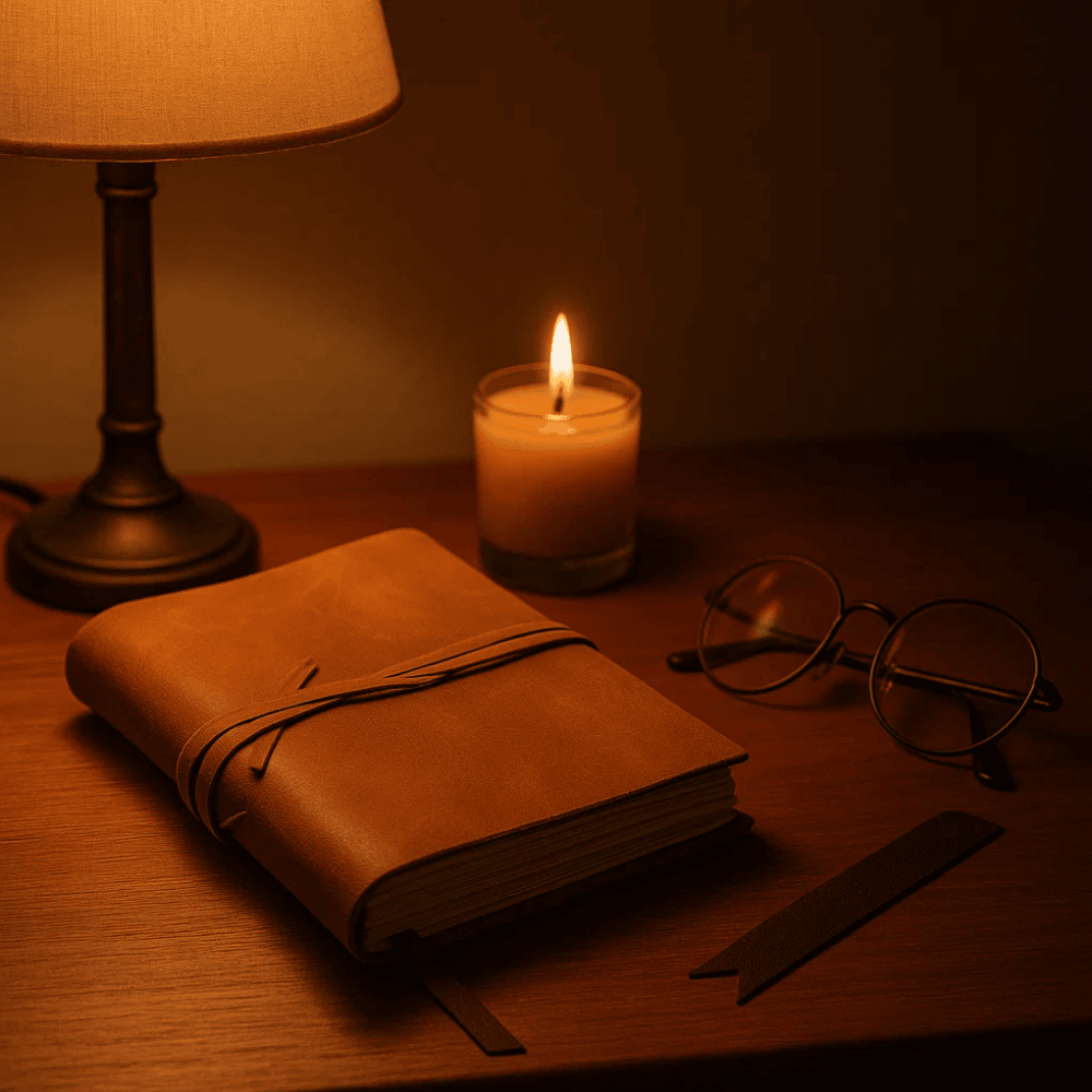 Suede leather journal back cover
