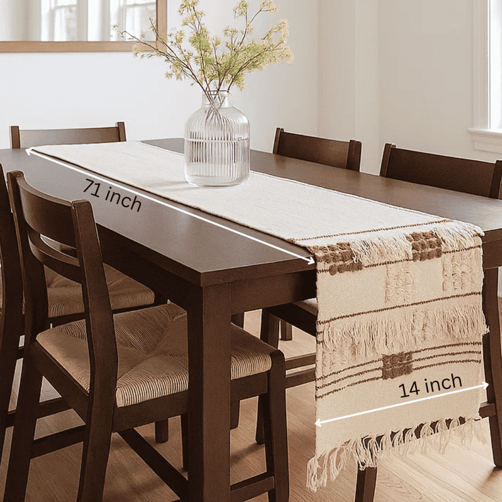 Bohemian table runner edge detail