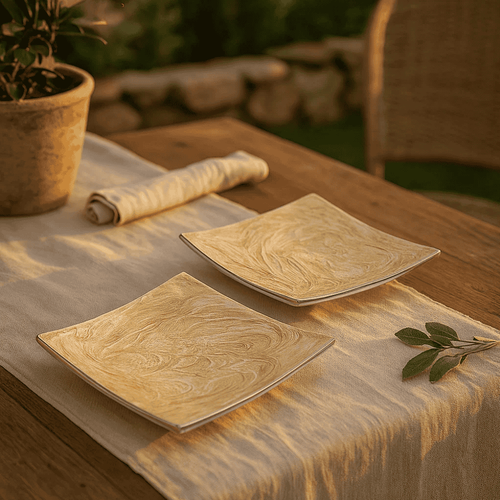 Aluminium pizza plate angled view