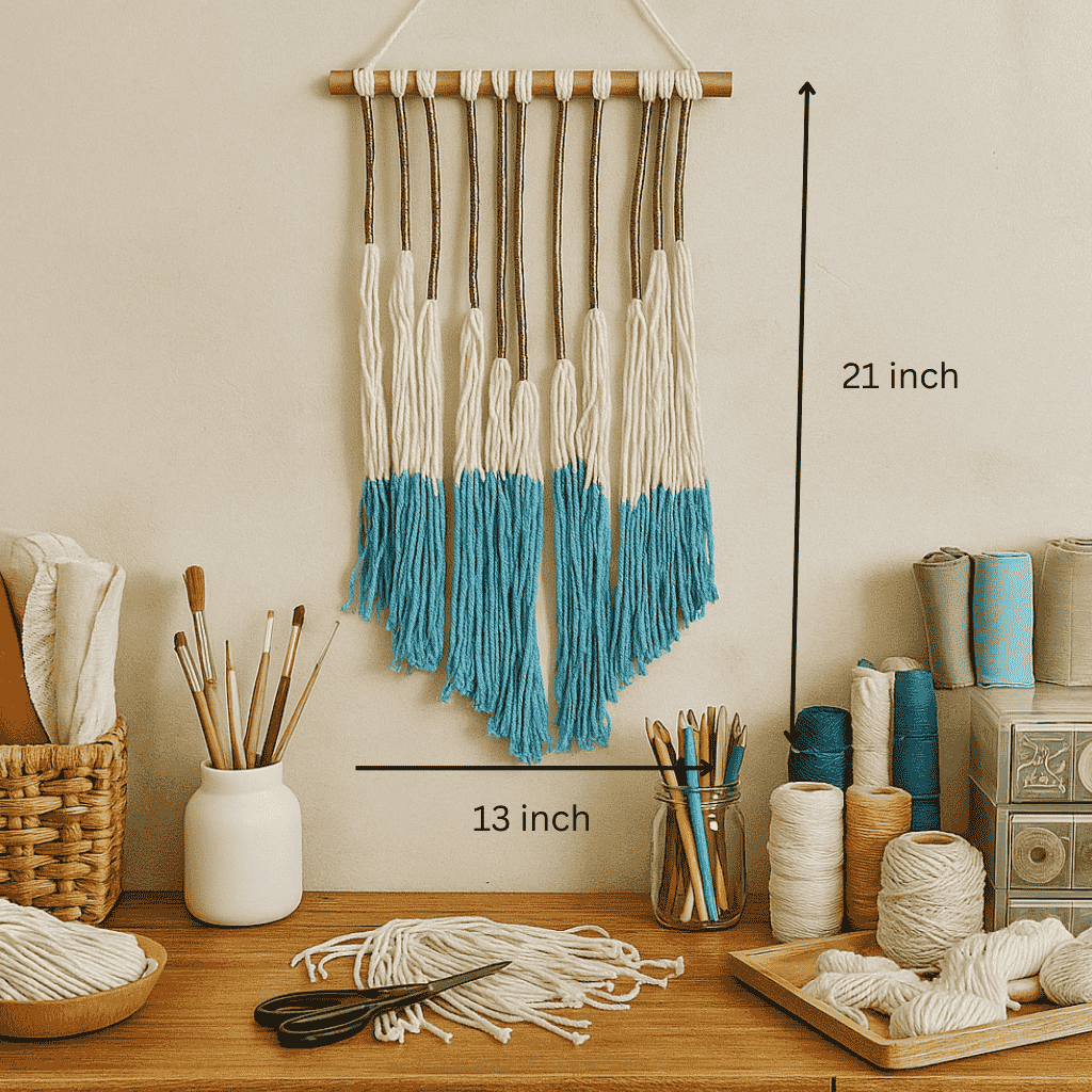 Lurex wall hanging ombre fade detail