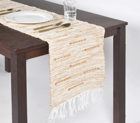 Earthy cotton table runner lifestyle shot