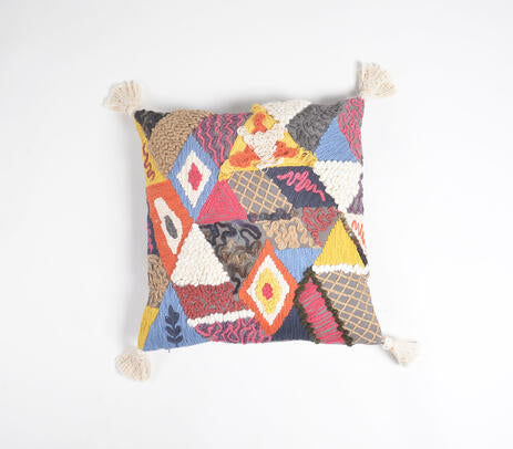 Colorful tasseled cushion product photo