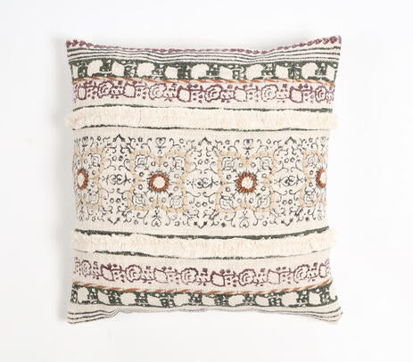 Maximal floral cushion cover paired with other cushions