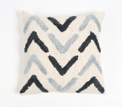 Grayscale Tufted Cushion Cover detail 5