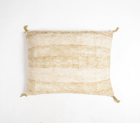 Yellow lumbar cushion cover paired with other cushions