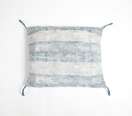 Green lumbar cushion cover paired with other cushions