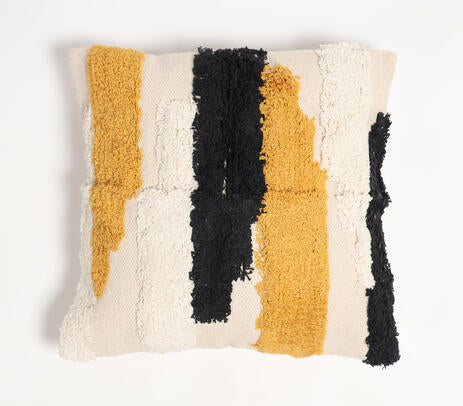 Tufted Multicolor Abstract Cushion Cover – Handwoven Cotton Cushion Cover