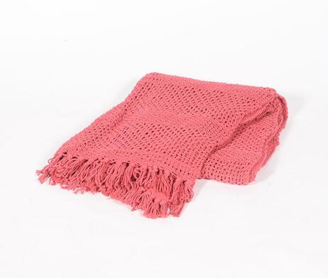 Coral throw blanket lifestyle shot