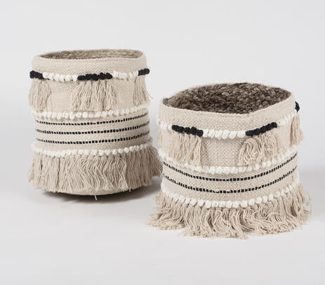 Fringed cotton basket lifestyle shot