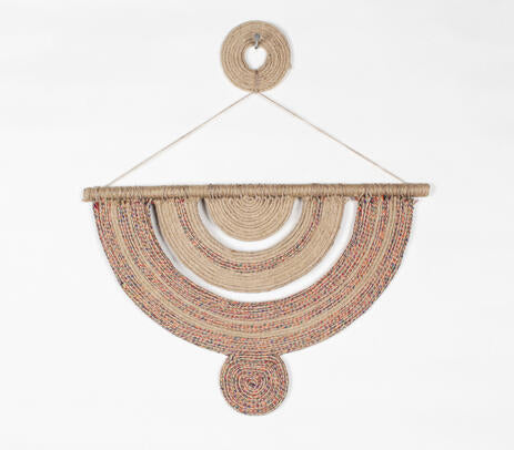 Jute and cane wall decor detail of natural texture