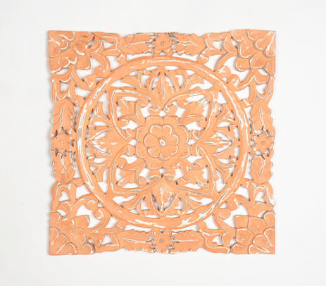 Tangerine wall medallion shown in a styled grouping