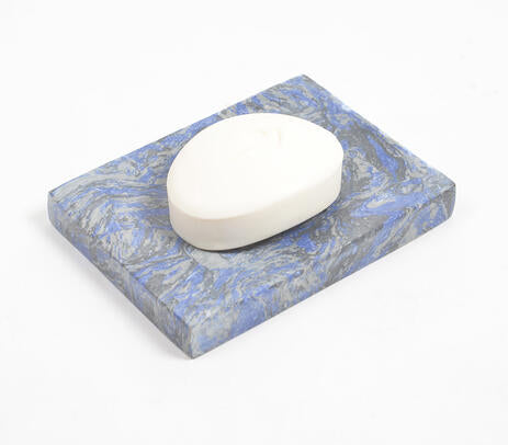 Textured handcut stone soap dish product photo on white