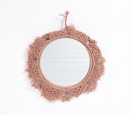 Terra macrame mirror product photo