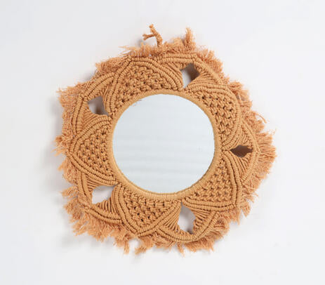 Macrame star mirror product photo