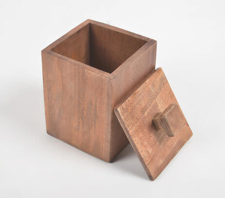 Wooden square jar product photo