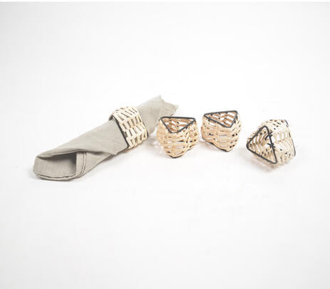 Triangular napkin rings at an angle