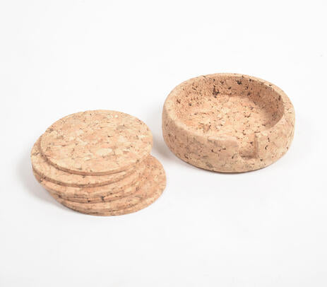 Cork coasters set lifestyle shot