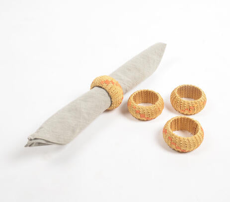 Round cane napkin rings lifestyle shot