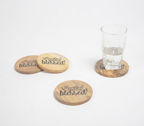 Mango wood coasters lifestyle shot