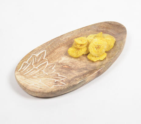 Abstract mango wood platter lifestyle shot