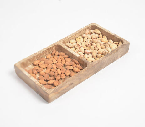 Raw mango wood tray lifestyle shot