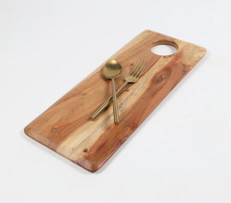 Classic acacia chopping board back side
