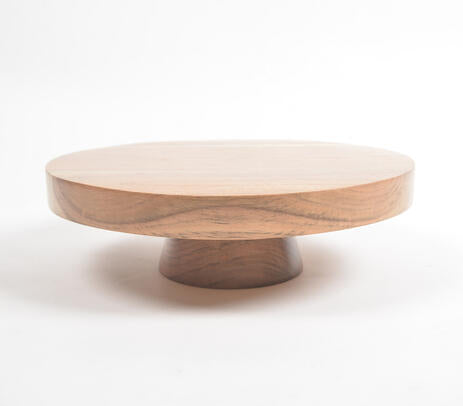 Classic natural acacia wood cake stand product photo