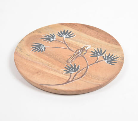 Bird wood plate large product photo