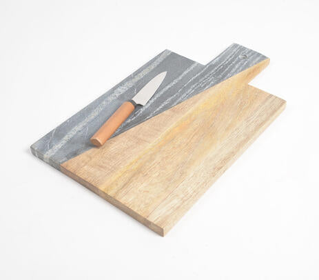Wood and marble chopping board lifestyle shot