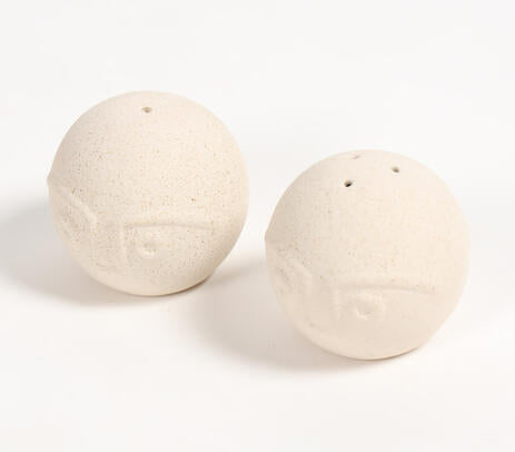 Ceramic salt pepper shakers lifestyle shot