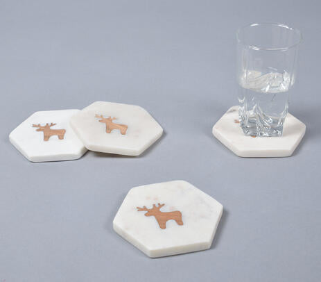 Reindeer marble coasters lifestyle shot