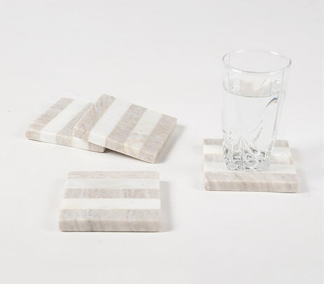Striped marble coasters lifestyle shot