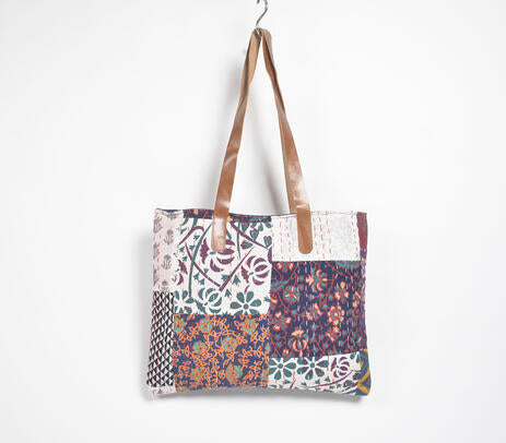 Kantha patchwork tote bag product photo
