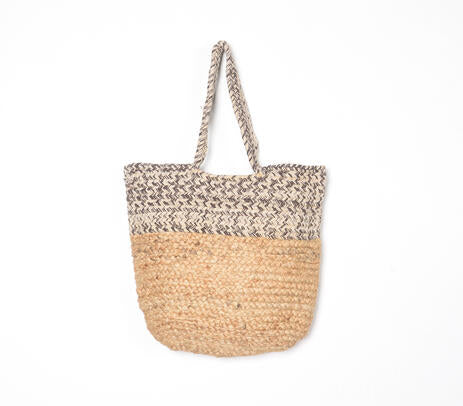 Jute cotton tote bag product photo