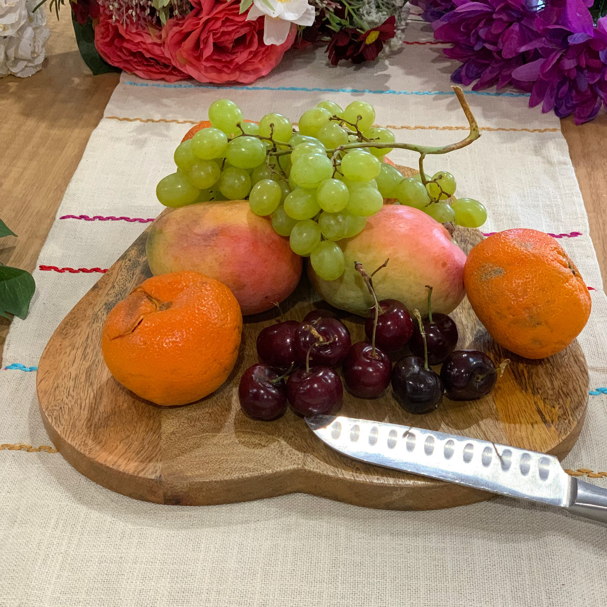 Pear shaped chopping board lifestyle shot