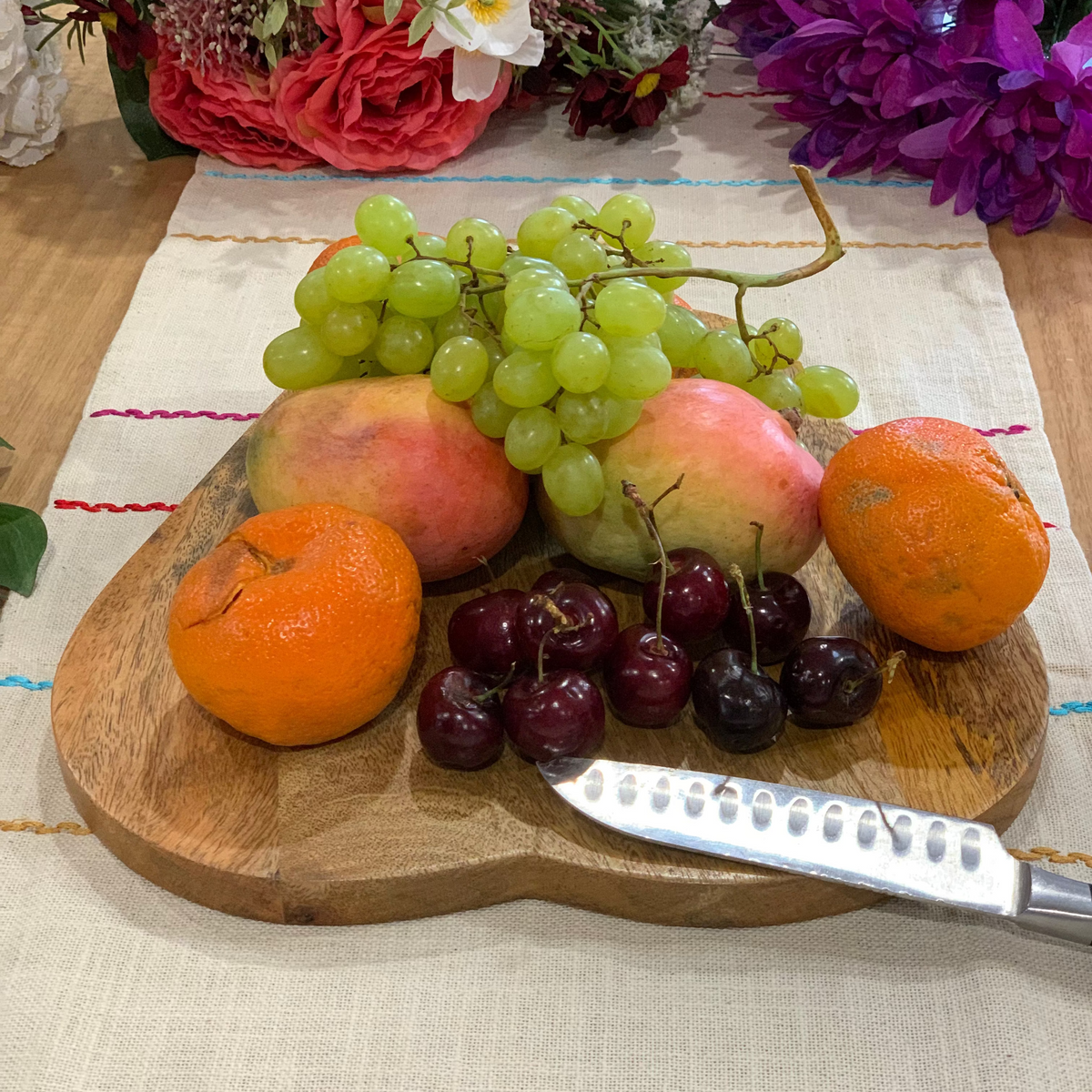 Pear shaped chopping board full view