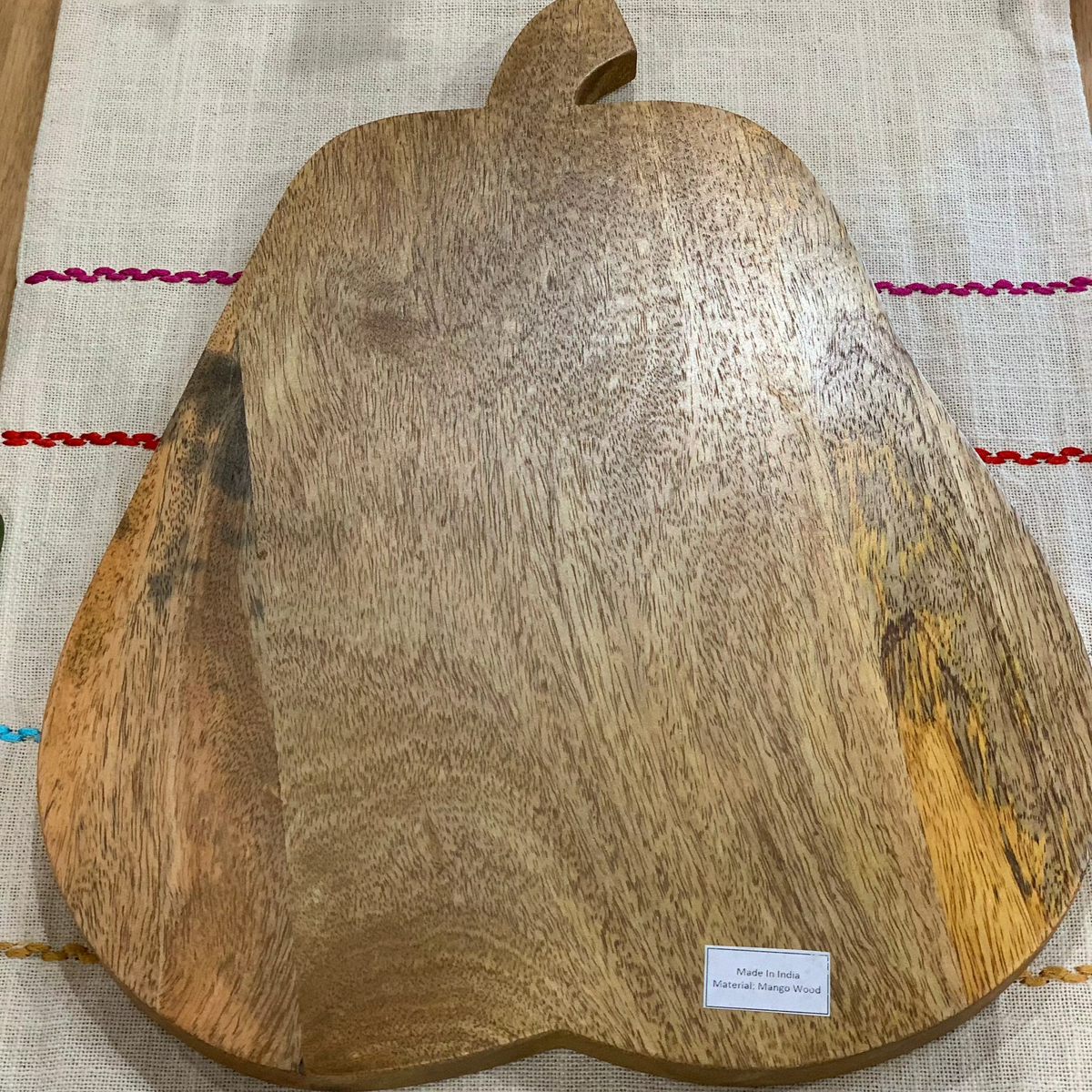 Pear shaped chopping board back view