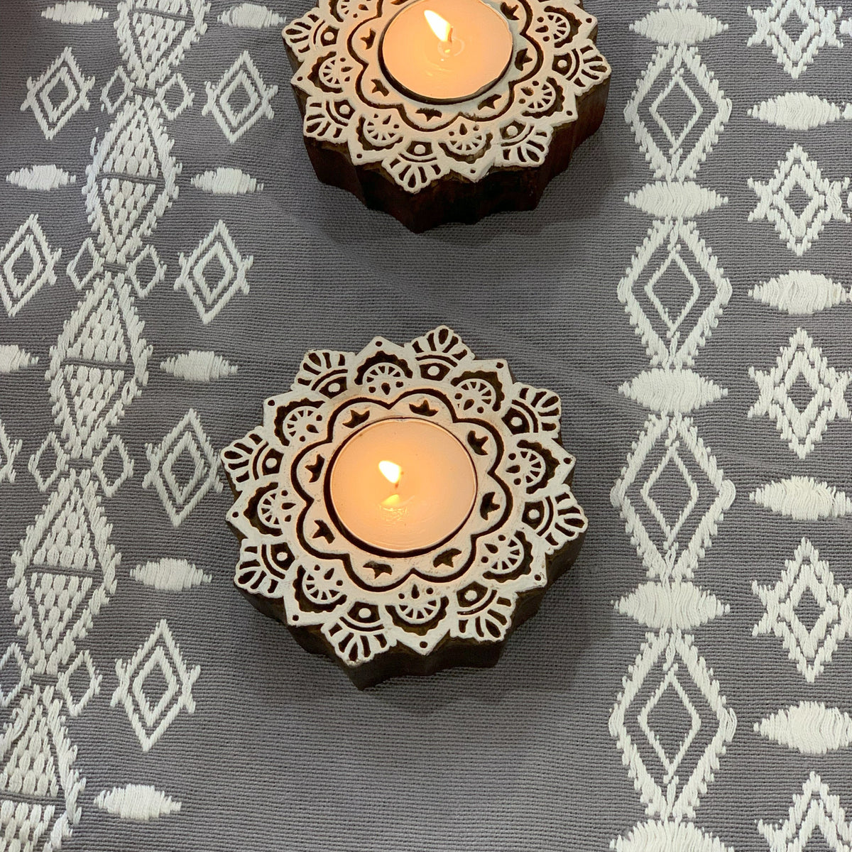 Mandala tealight holders set of 2 product photo