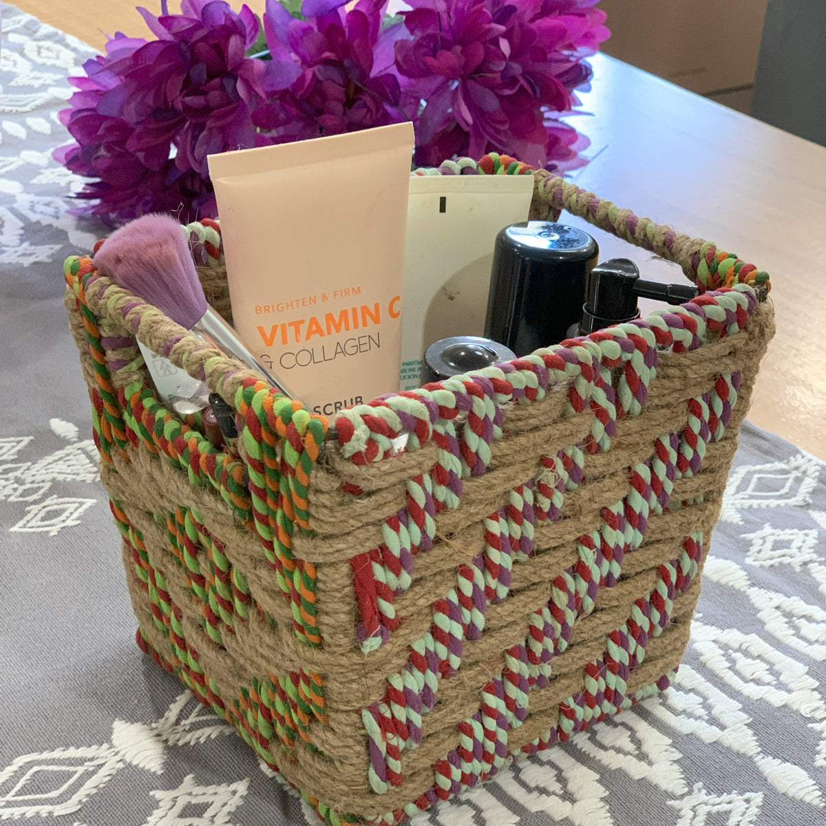 Twill basket paired with decor